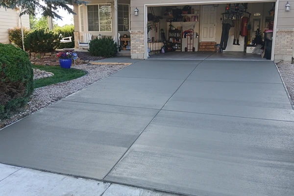 Professionally installed concrete driveway in Colorado Springs